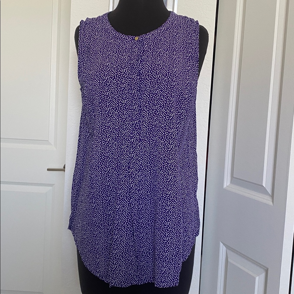 Liz Claiborne Studio Sleeveless Purple and White Blouse